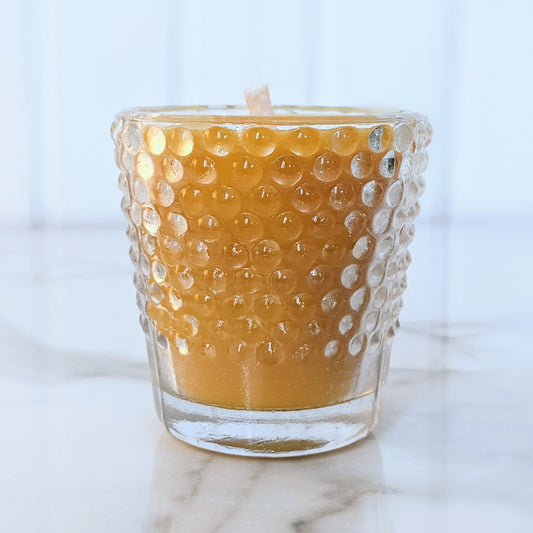 Bubble Glass Votive Beeswax Candle